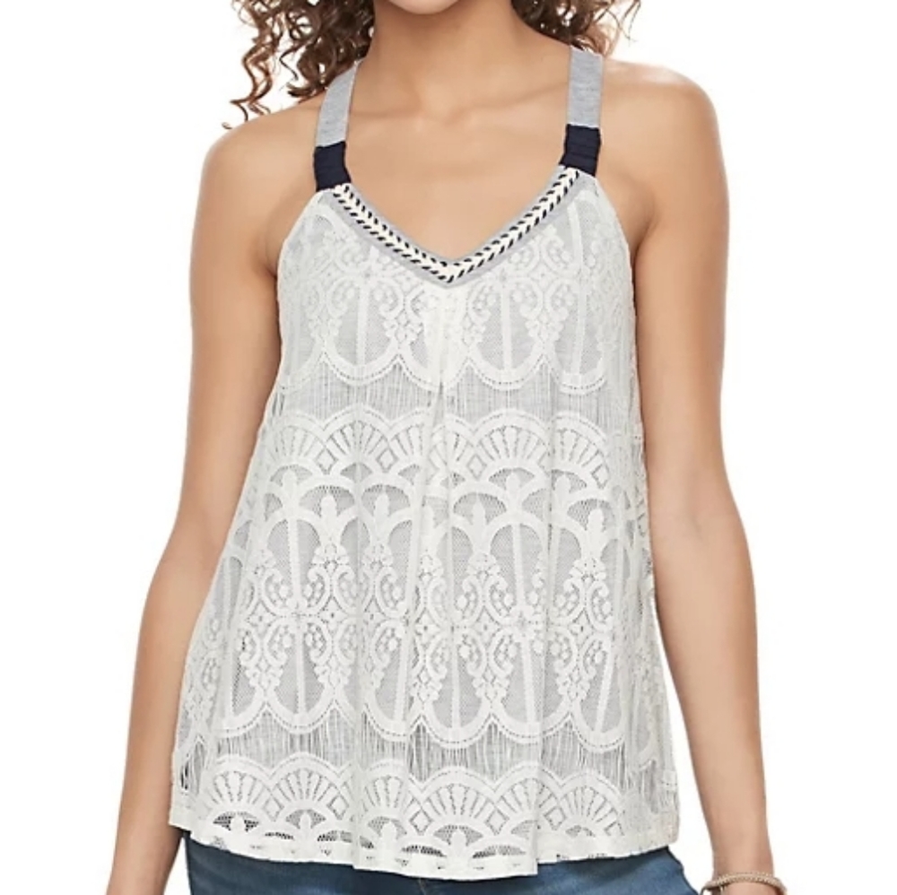 Rewind Racerback Lace Swing Tank - Picture 6 of 7